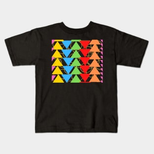 geometric pattern triangle various colors Kids T-Shirt